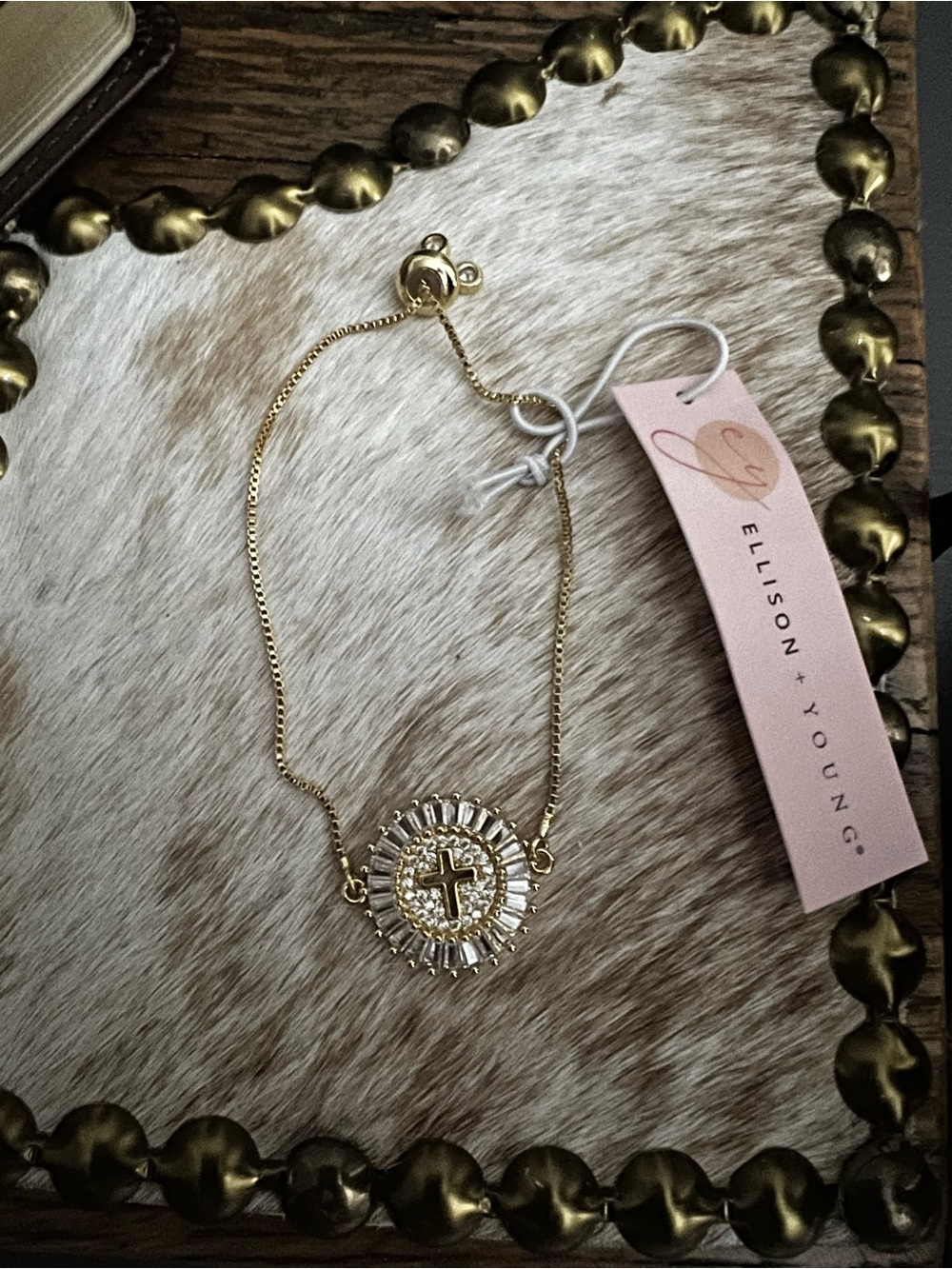 Ellison & Young Gold Cross Halo Bracelet - Fashion Jewelry